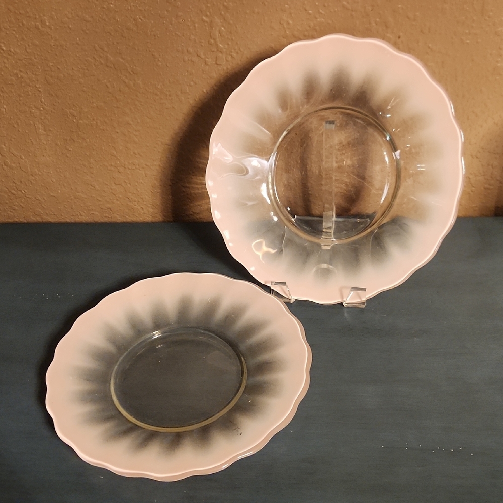 Princess House Cottage Tulip Pink Scalloped Plate, Vintage